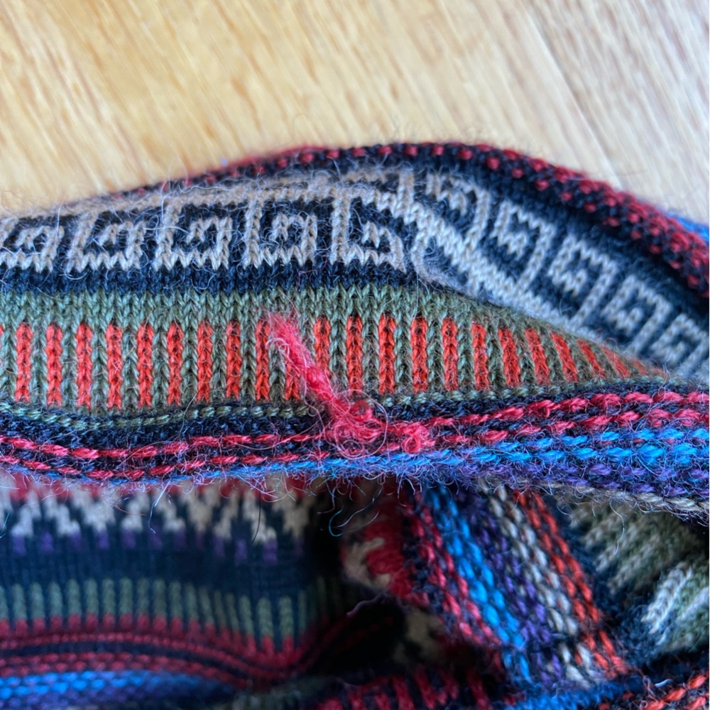 Colorful Patterned Knit Sweater by Caamano, Size M - Picture 7 of 7